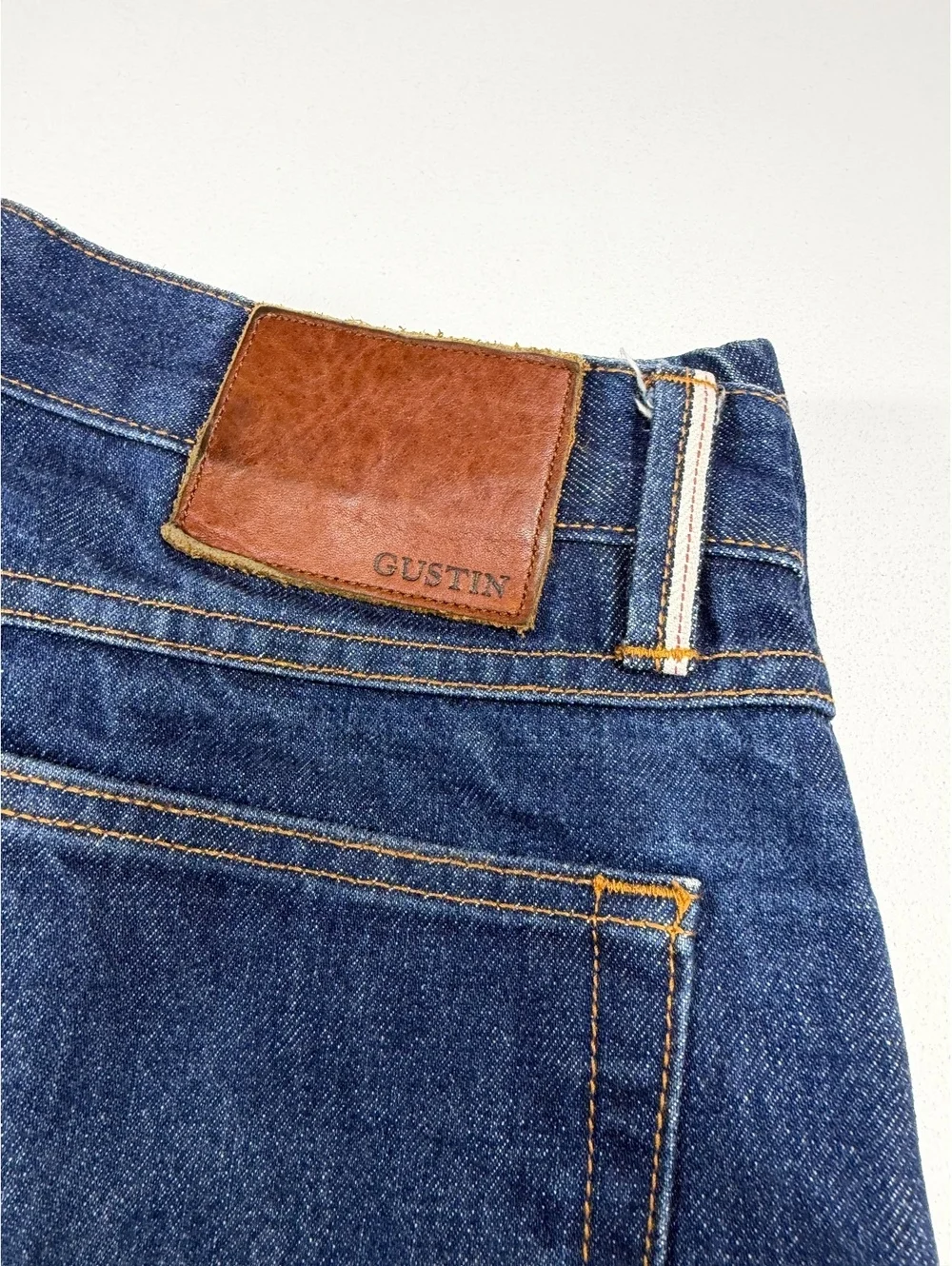 Gustin Selvedge Jeans Mens 32x30 Straight Dark Wash Made in USA Denim